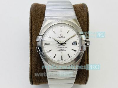 OE Factory Replica Omega Constellation Men 38MM White Dial 316L Stainless Steel Case Watch